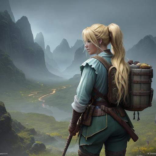 Exotic Dwarf Forager in Mountain Hall, as 3D Art