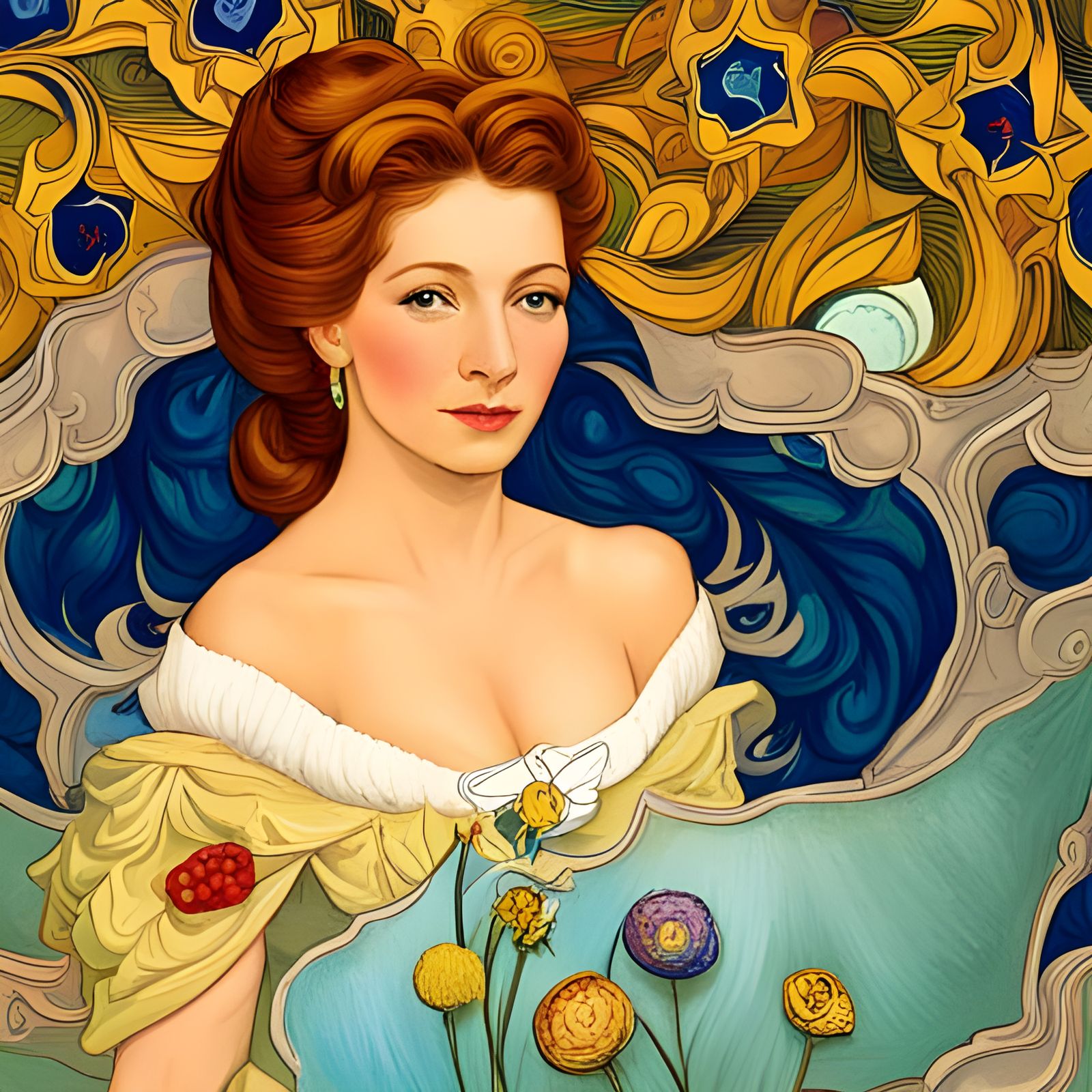 Princess Belle as Impasto Painting by Van Gogh