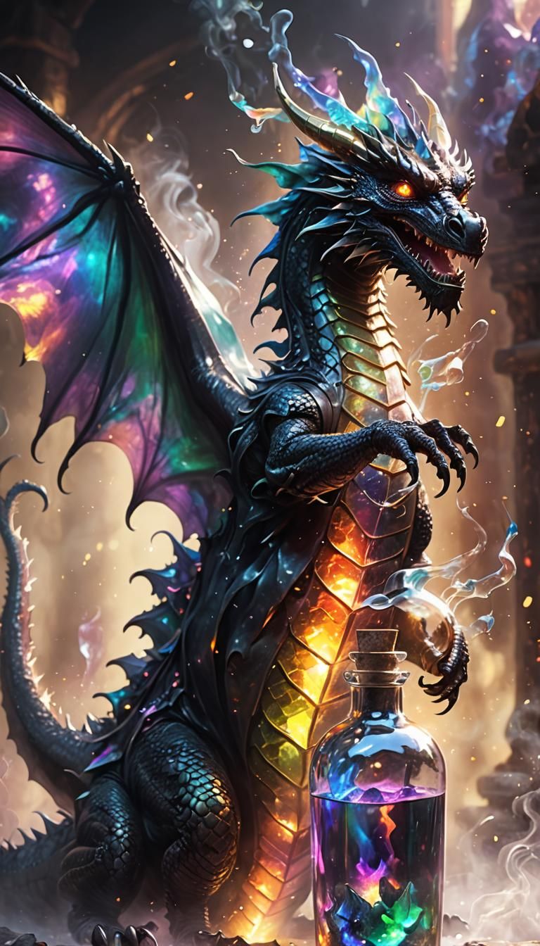 Dragon Emerges from Bottle: Concept Art