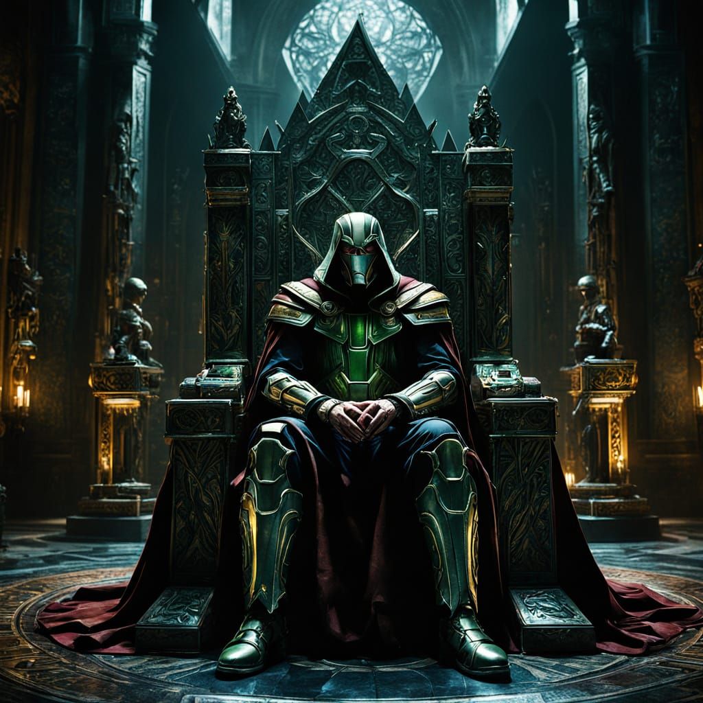 Regal Doctor Doom in Dark Fantasy Comic Book Art