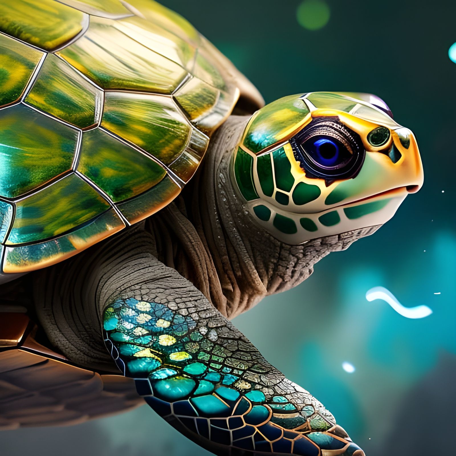 Elaborate Bejeweled Turtle in Hyperdetailed Fantasy Art