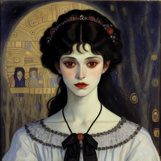 Ethereal Vampire: A Portrait in Early 20th-Century Style