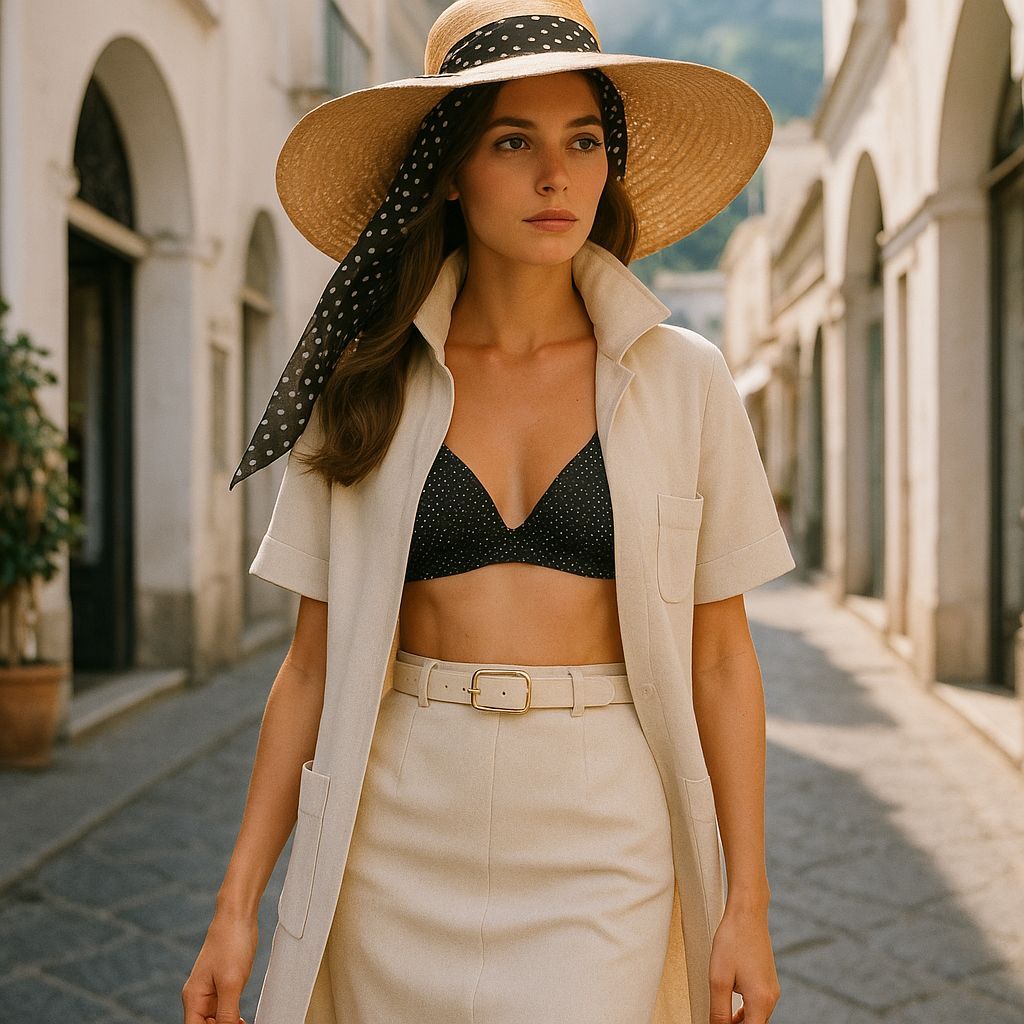 Rita Strolls in Capri, 1973 Fashion
