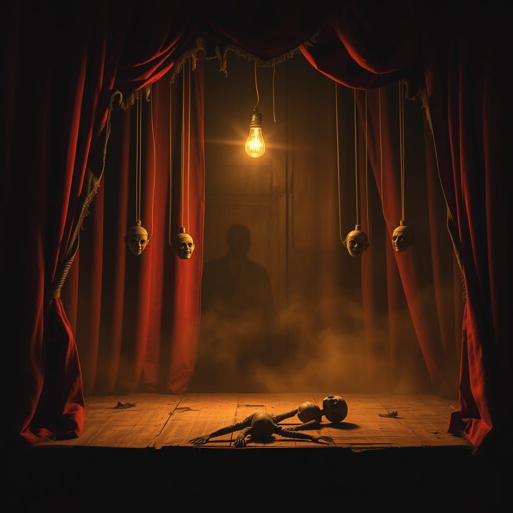 Abandoned Puppet Theater in Sepia Haze