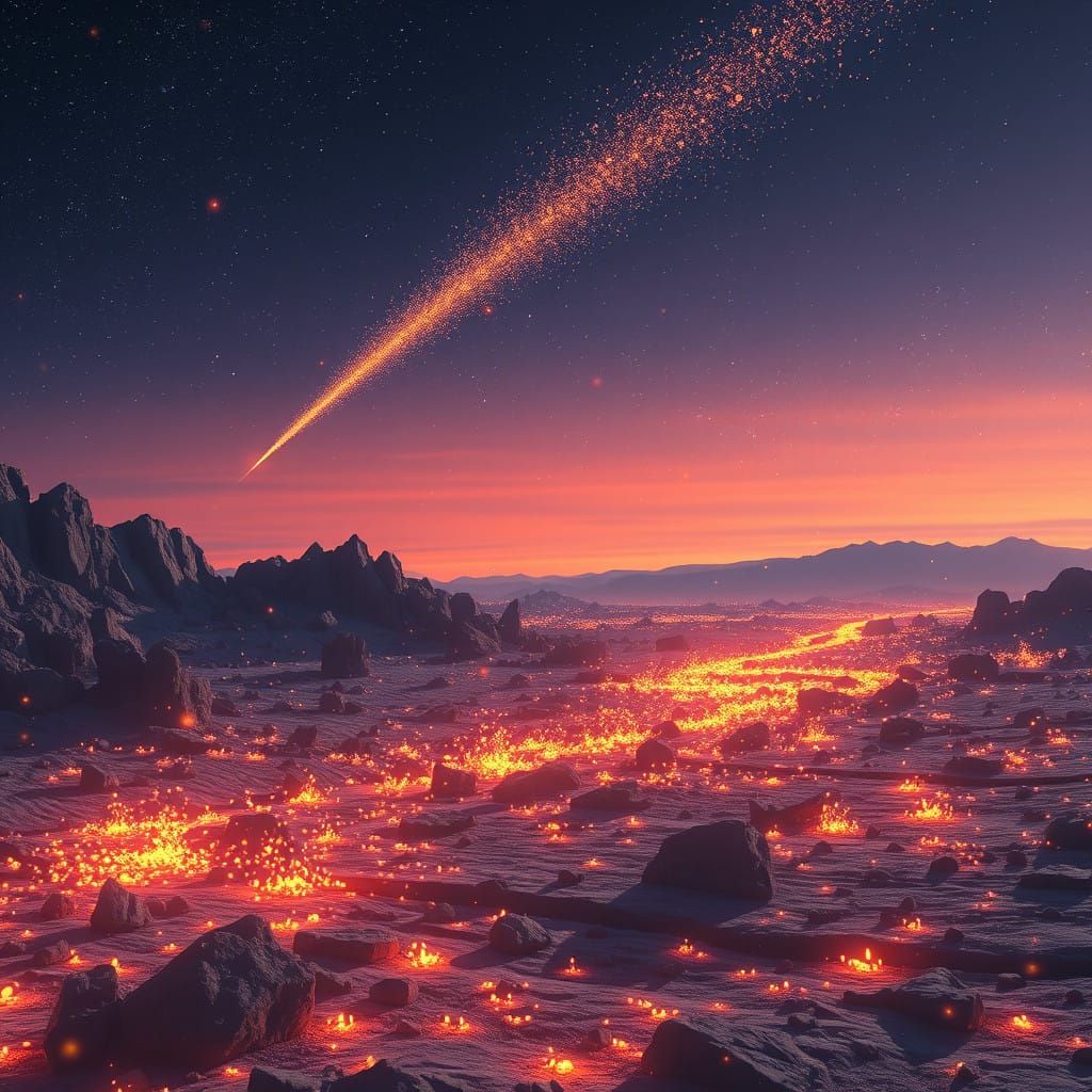 Ethereal Dusk Landscape in 3D Anime Style