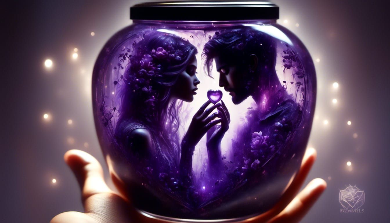 Gothic Double Exposure Hands Holding Heart Stones