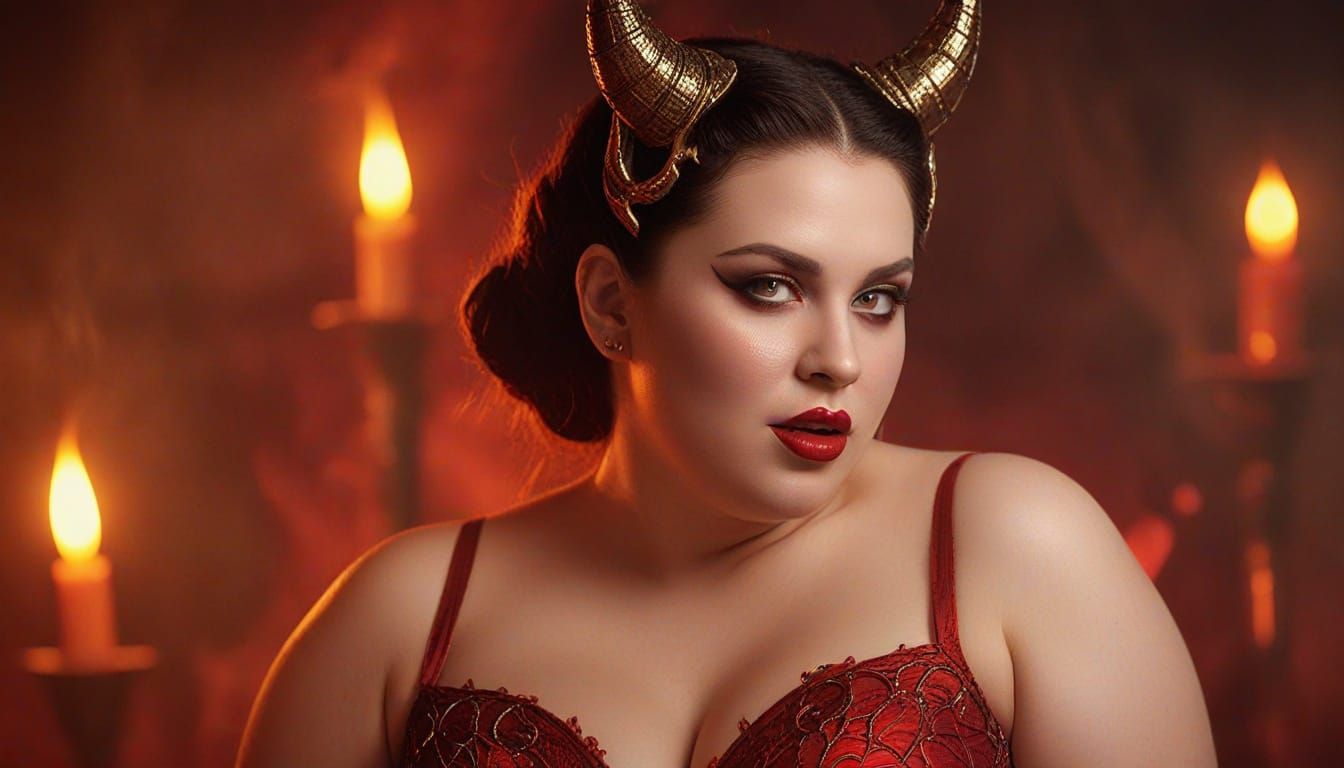 Captivating Devil Woman in Surreal Macro Photography