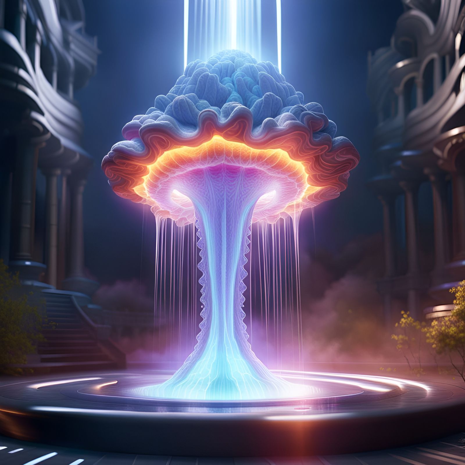 Plasma Brain Geyser Digital Artwork