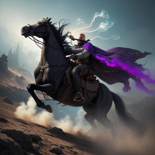 Metalhead Gunslinger in Surreal Western Oil Painting