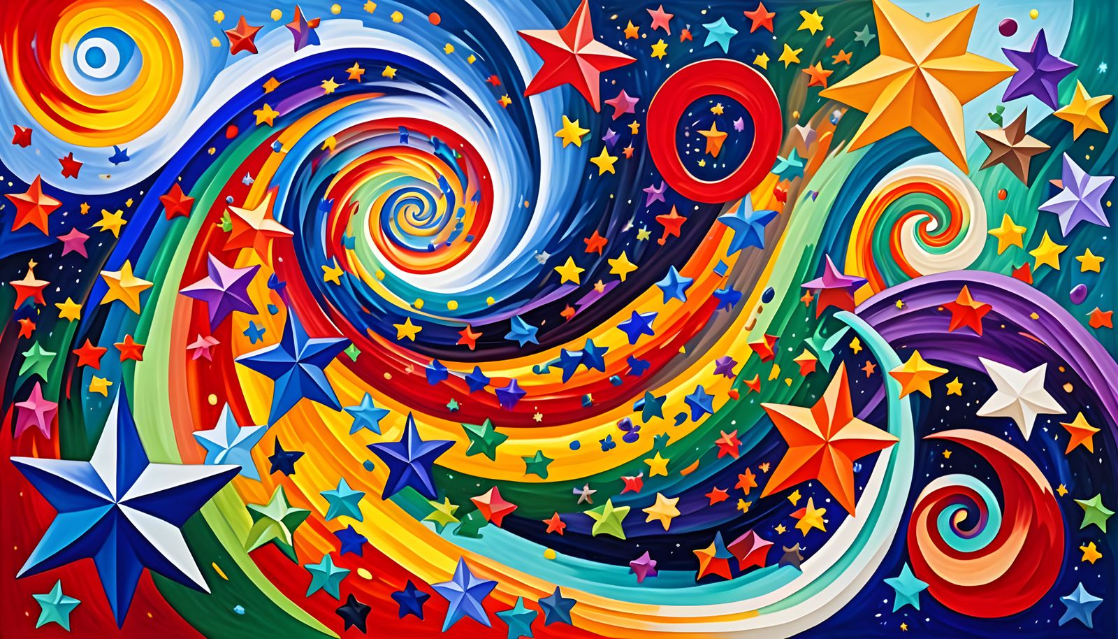 Surreal Star Maelstroms in Impasto Oil Painting