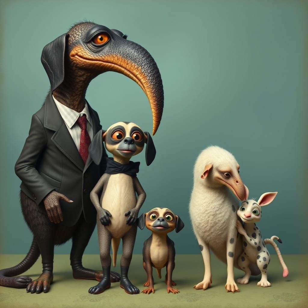 The Addams Family as Whimsical Creatures