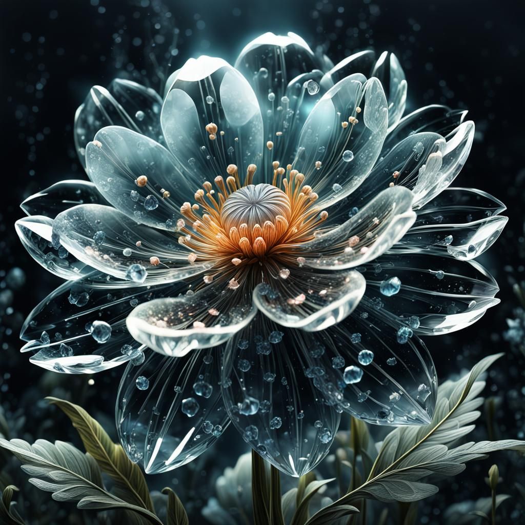 Crystal Clear Flower: Digital Matte Painting