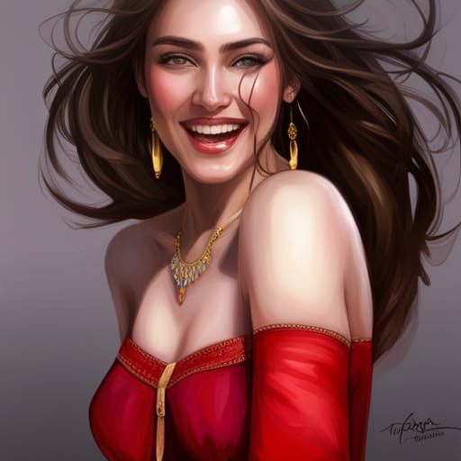 Tajik Woman Portrait in Hyperdetailed Digital Art