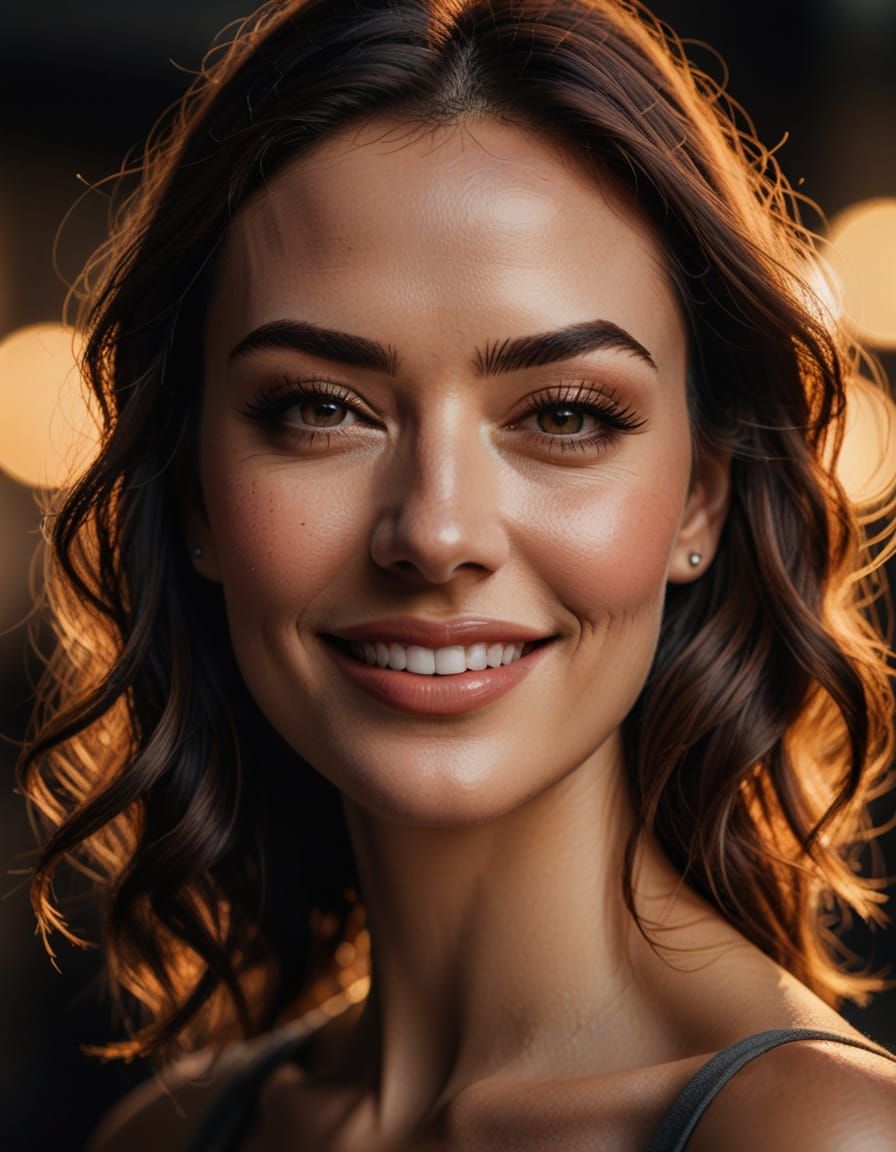 Sultry Portrait of a Woman in Warm Golden Lighting