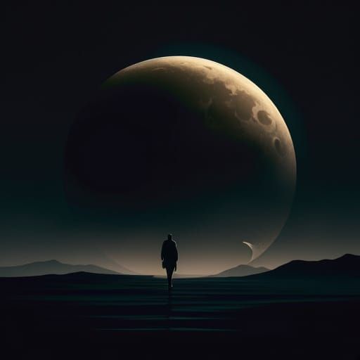 Crescent Moon Shines in Cinematic Film Still