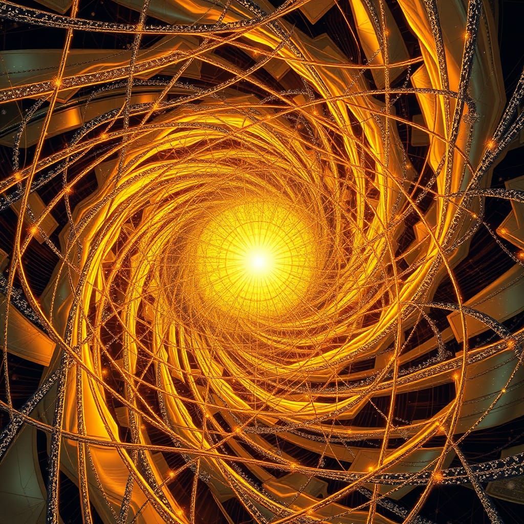 Converging Timelines in Ethereal Astral Illustration