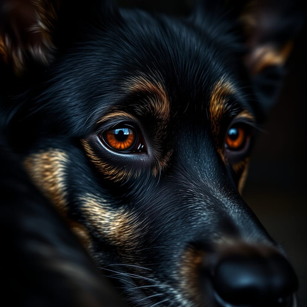 A Dying Dog's Sad Eye: A Close-Up