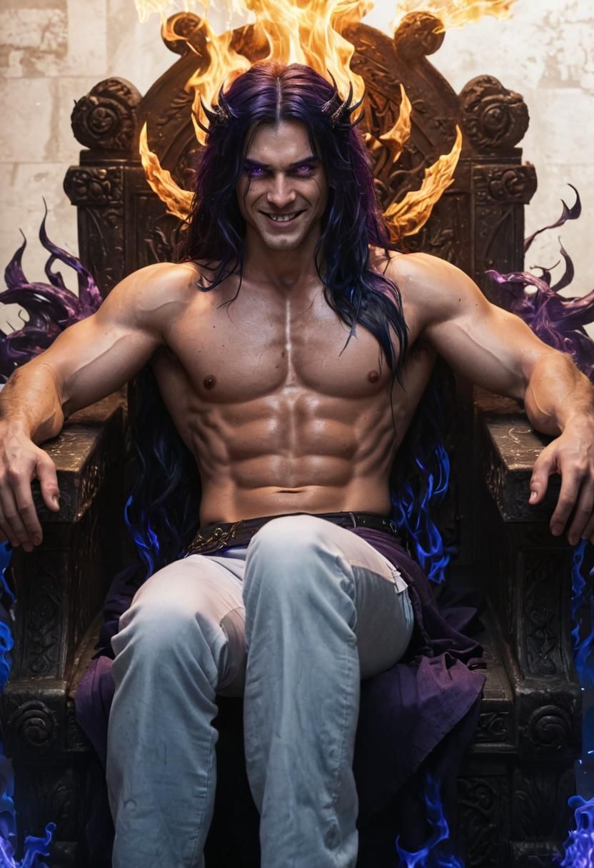 Demon God of Wrath on Throne in 4K HDR