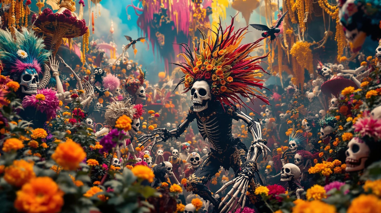 Surreal Catholic Circus of Death in Maximalist Style