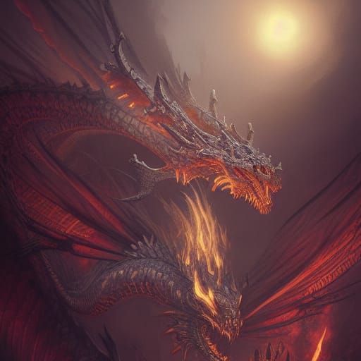 Skeleton Dragon: Dark Fantasy Concept Art