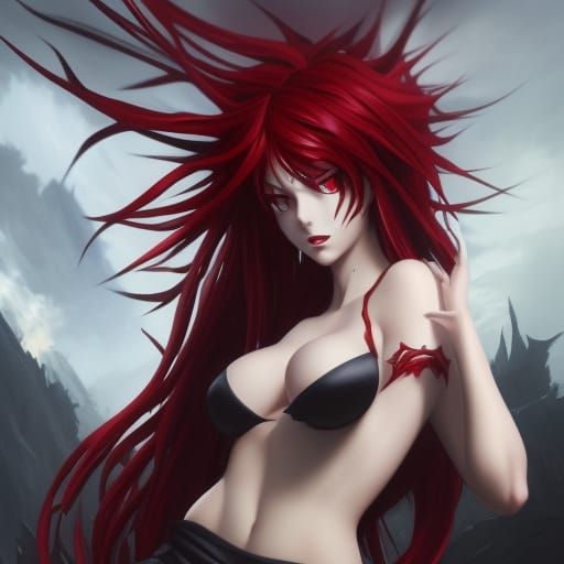 Gothic Goddess Rias Gremory in Crimson