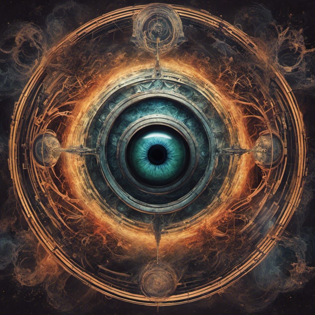 Eye in Circle: Detailed Matte Painting in Deep Color