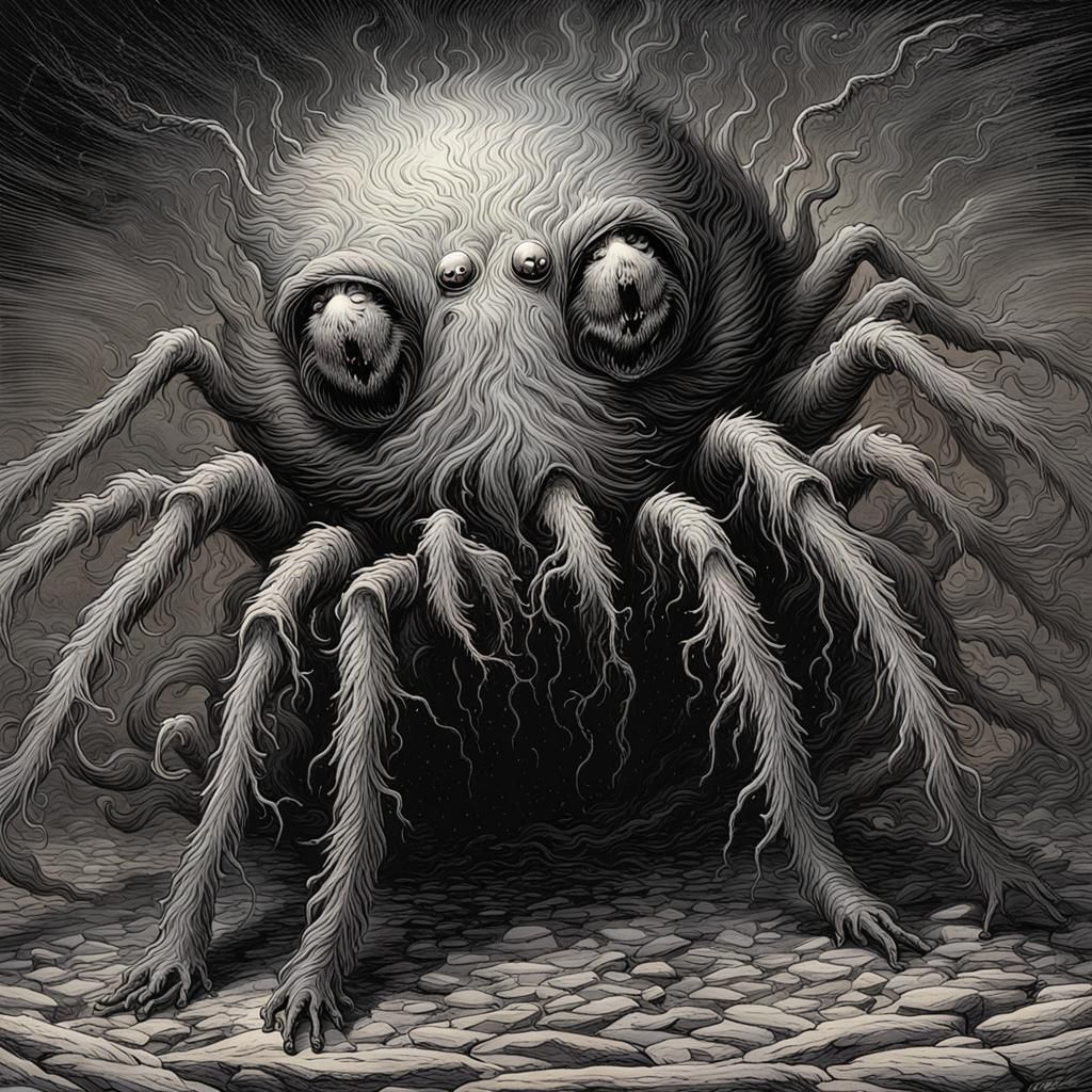 Tickle Bugs Creature Card in Horror Style