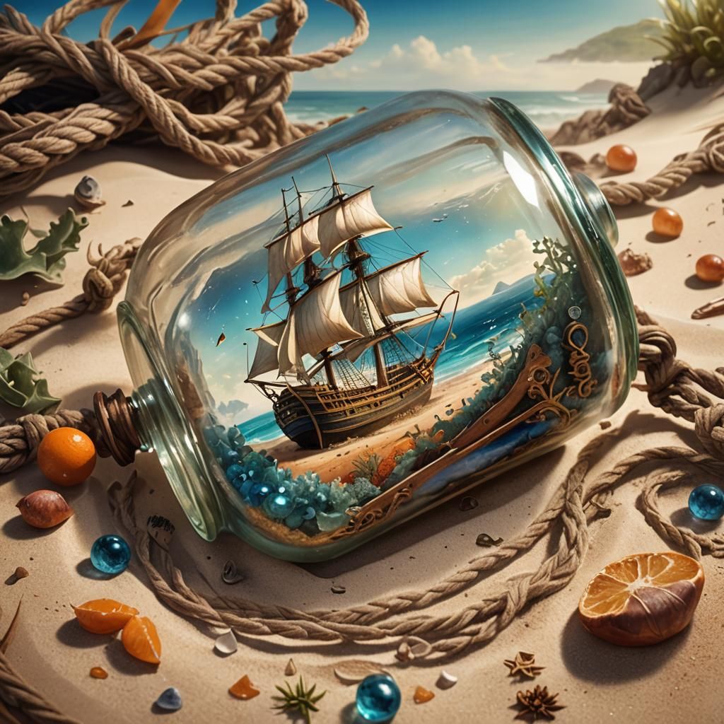 Sailing Ship in a Bottle: Fantasy Concept Art