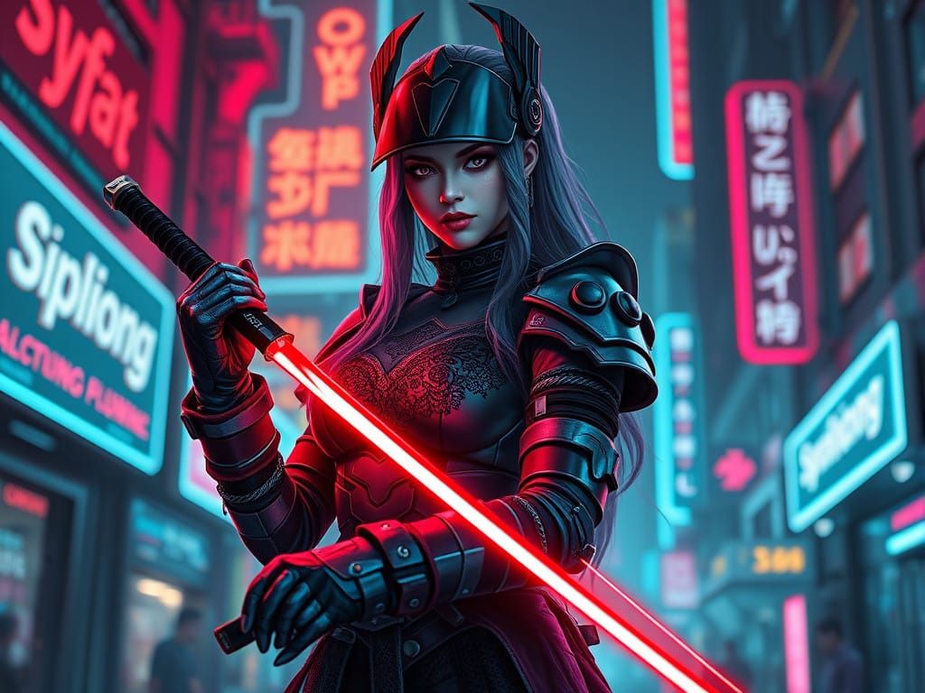 Cyberpunk Shalltear Unveils Deadly Neon Katana