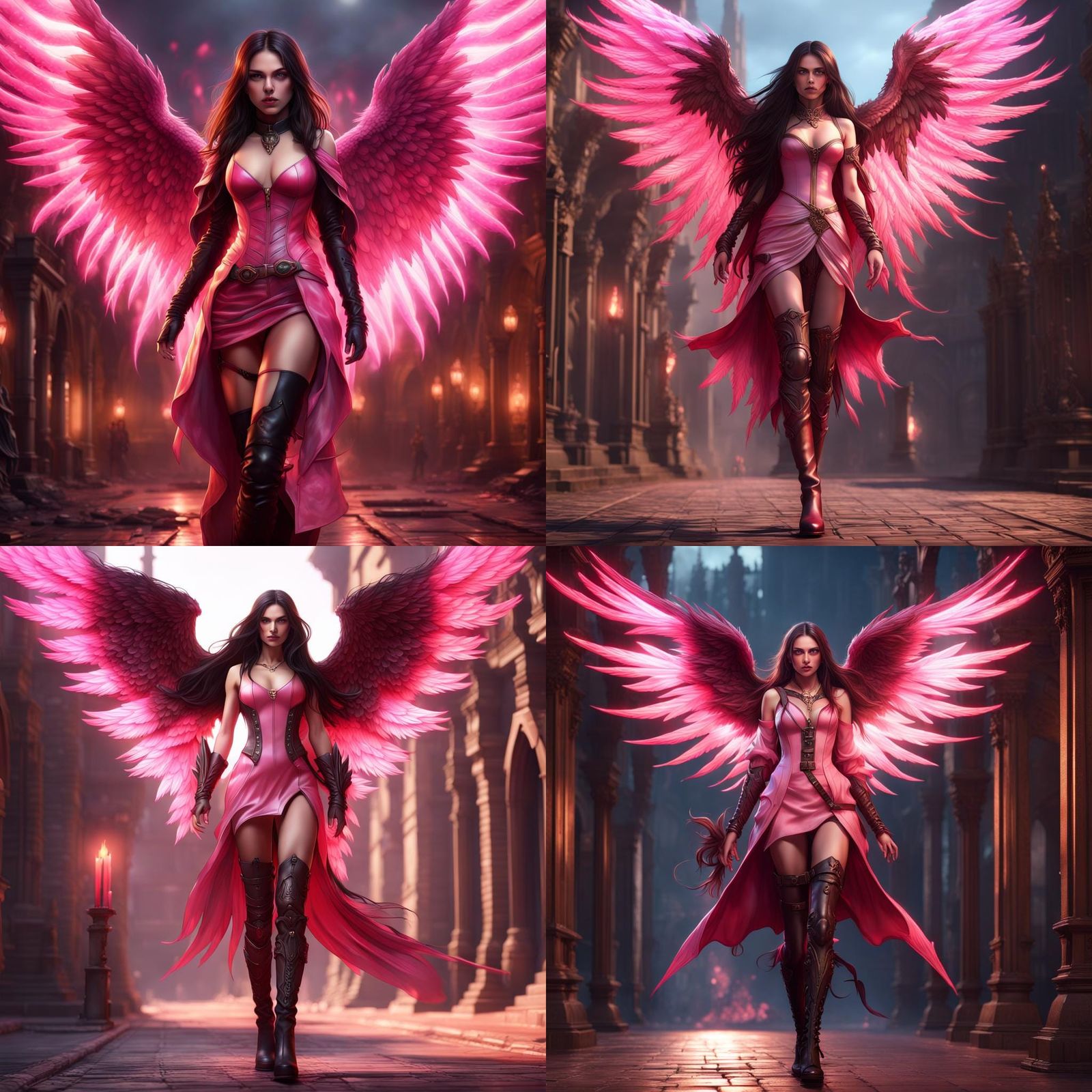 Girl with Flaming Wings: Fantasy Art