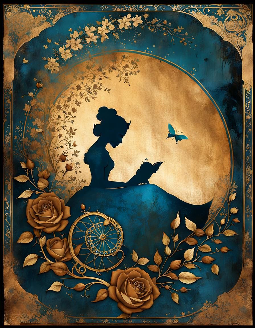 Sleeping Beauty Decalcomania Poster Art