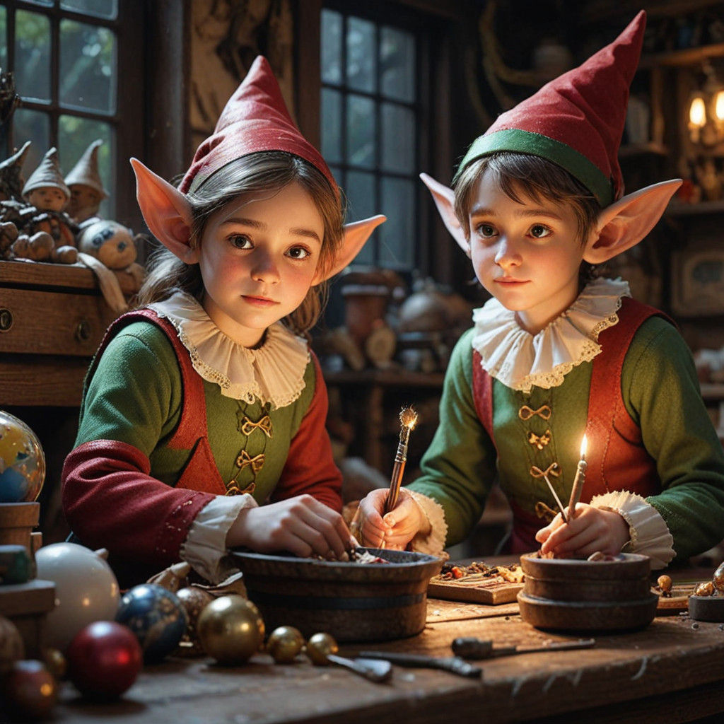 Christmas Elves in Whimsical Photorealistic Detail
