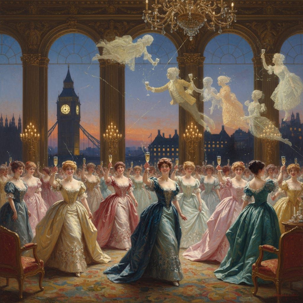 Ghosts Toast New Year's Eve Over London Bridge