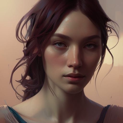 Detailed Portrait of a Poet in Art Nouveau Style