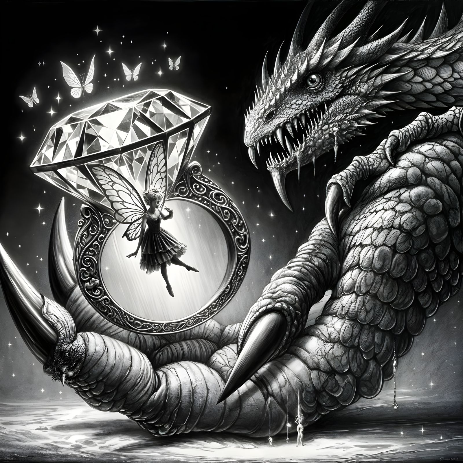 Whimsical Fairytale Scene in 19th Century Style