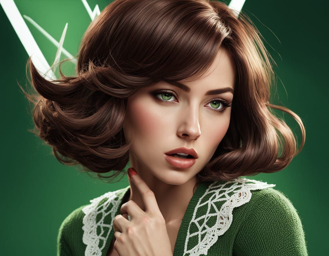 Sultry Spring Goddess in Vibrant Fantasy Landscape