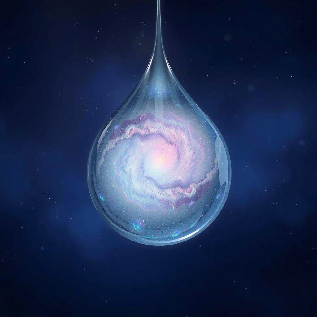 Ethereal Droplet Universe in Iridescent Colors