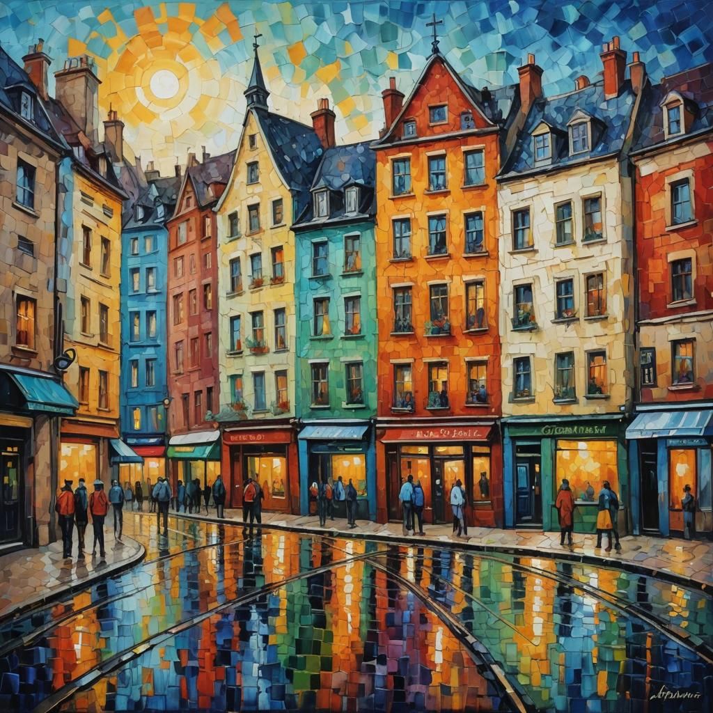 City vs Country: Expressionist Oil Painting Duality