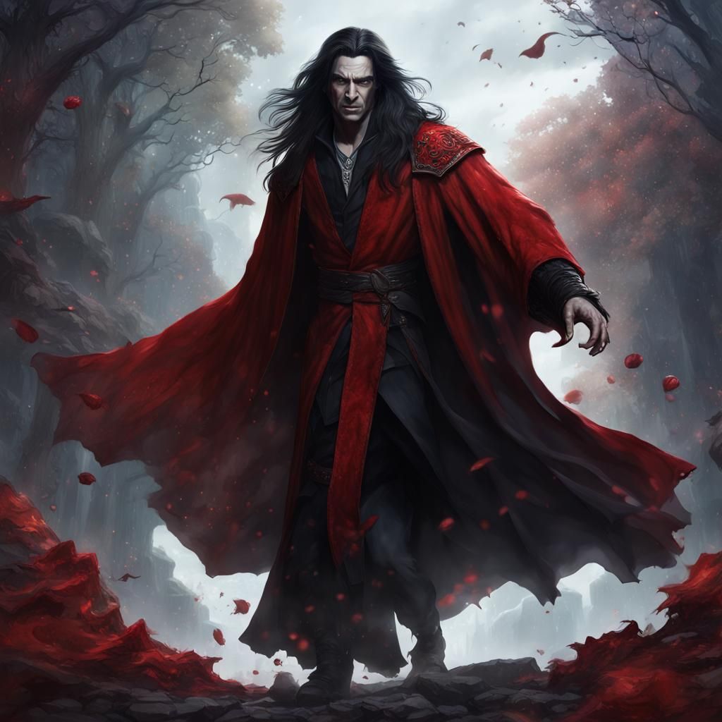 Pale Vampire Lord in Red Robes