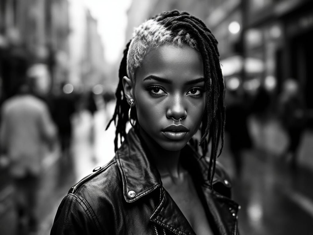 Gritty Urban Portrait of a Confident Young Woman