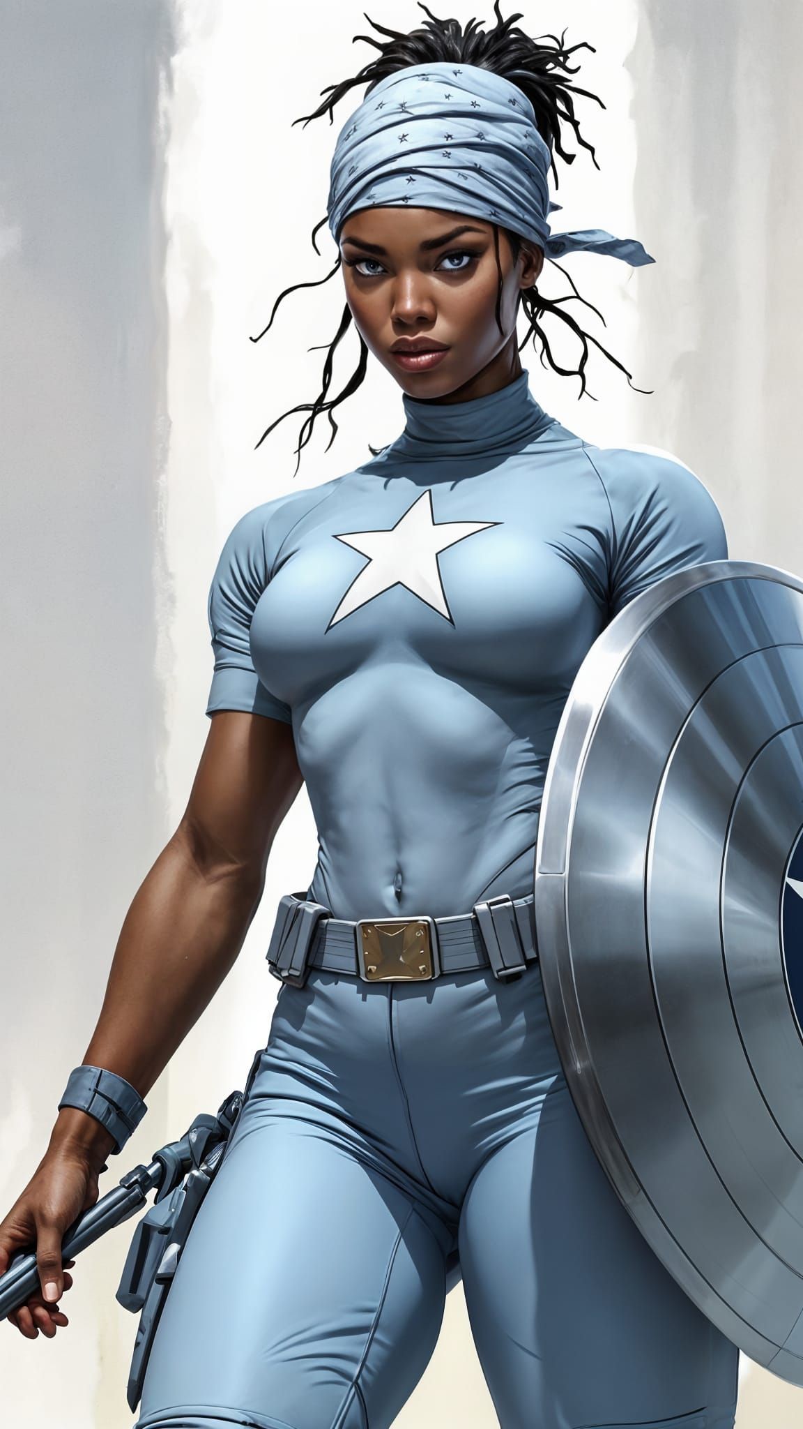 African American Super Soldier with Captain America Shield