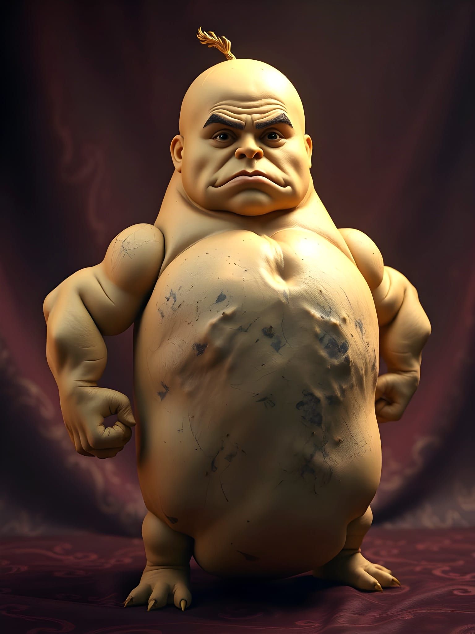 Muscular Potato in a Fantastical Landscape