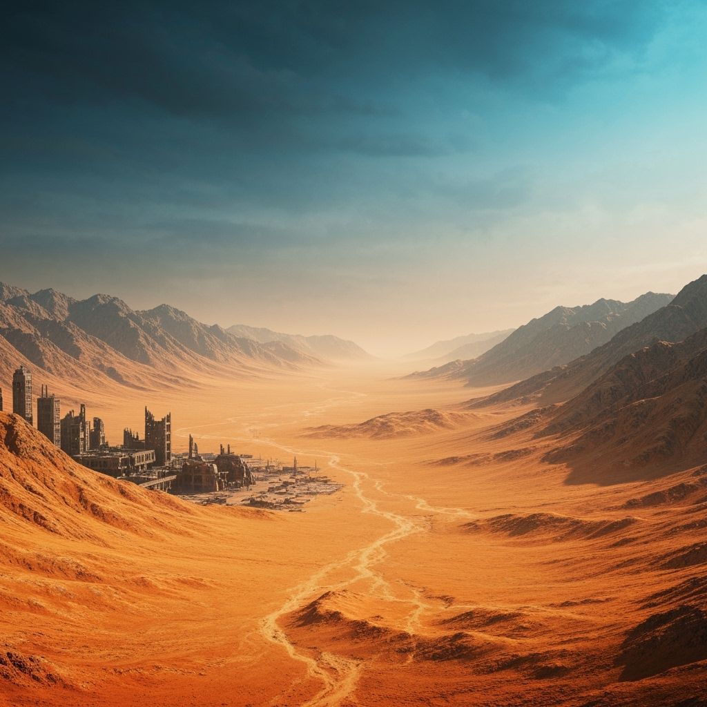 Desolate Earth Without Trees: Post-Apocalyptic Sci-Fi Landsc...