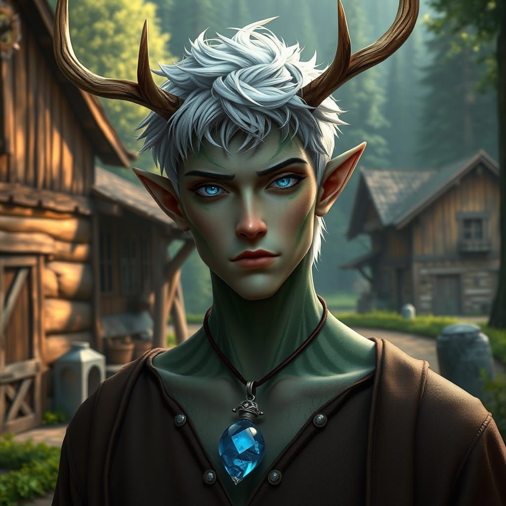 Hexblood Fey Male in Lush Forest Landscape