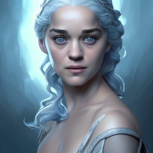Daenerys Targaryen Portrait in Artgerm and Mucha Style