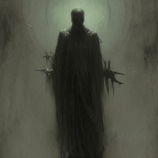 Menacing Dark Figure in Gothic Horror Style