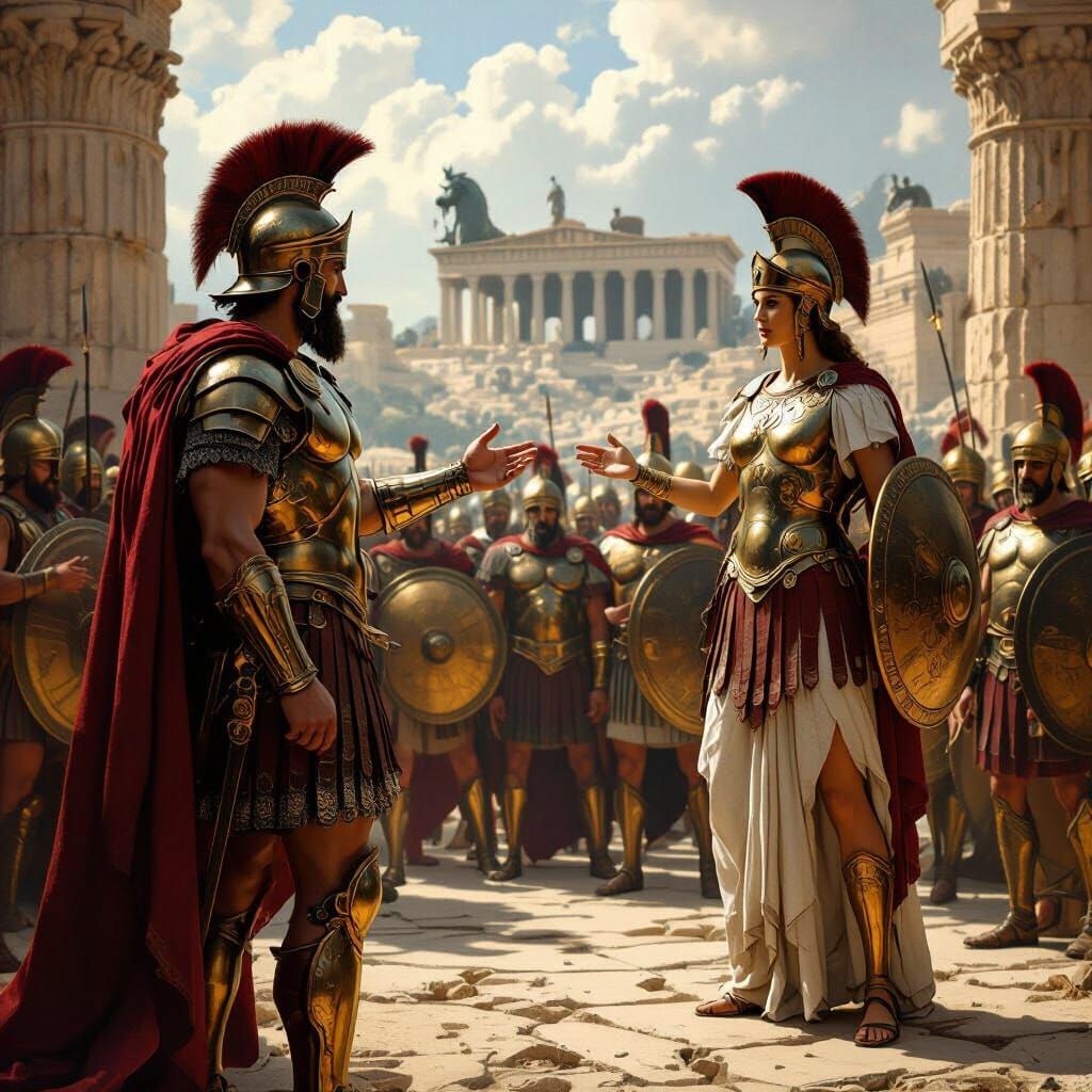 Odysseus Proposes Trojan Horse Plan to Generals in Homeric S...