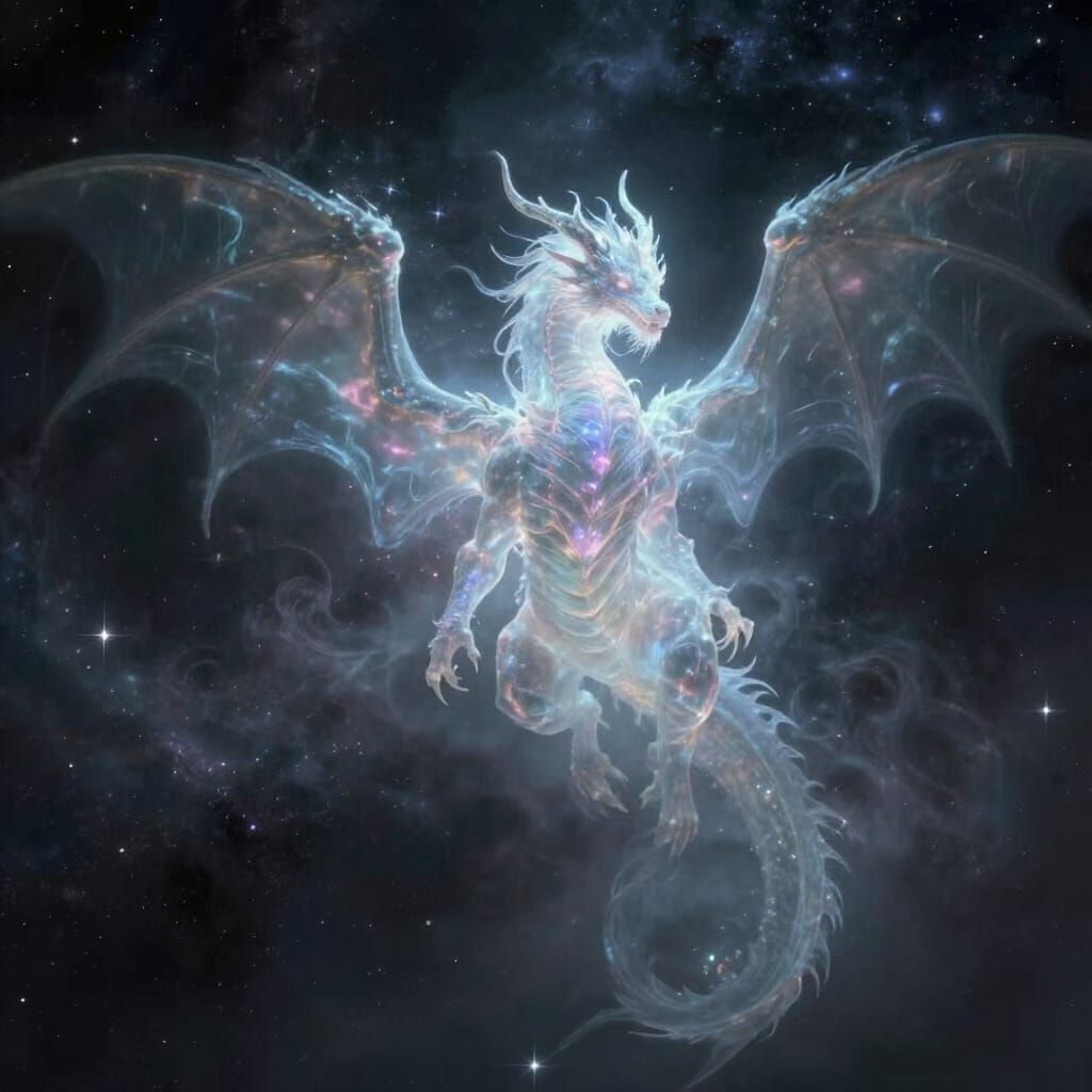 Ethereal Dragon in Cosmic Void