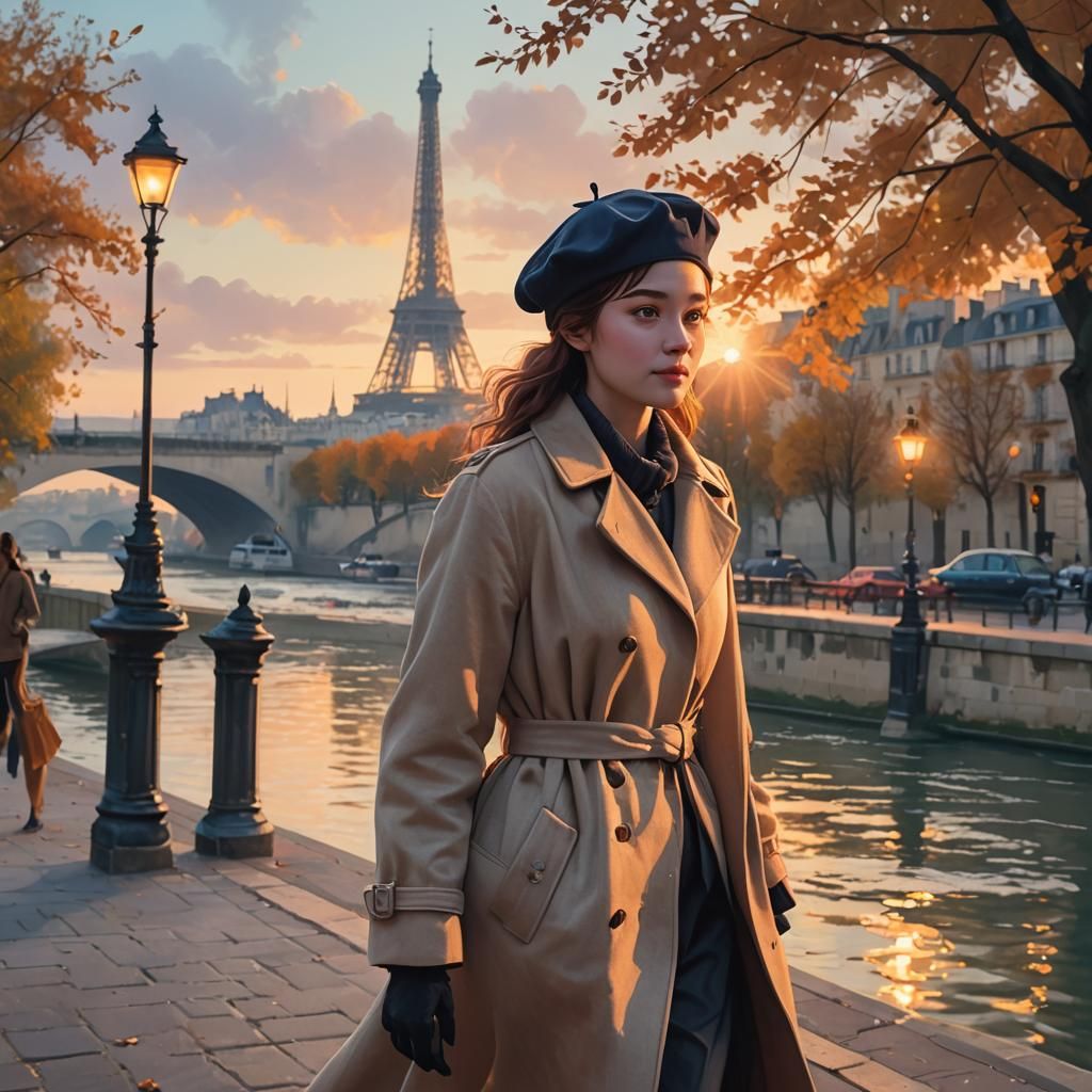 Autumn in Paris: Impressionistic Anime Concept Art