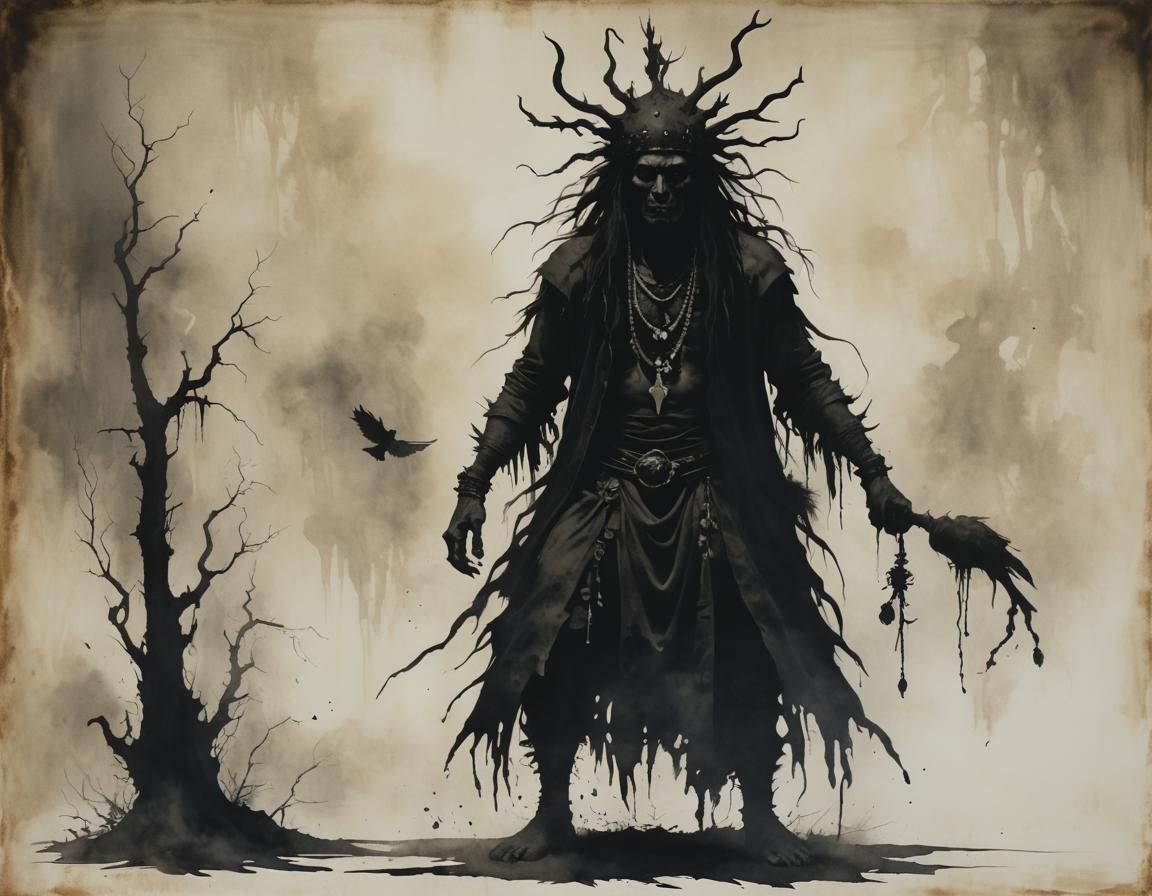 Silhouette Shaman in Gammell Style